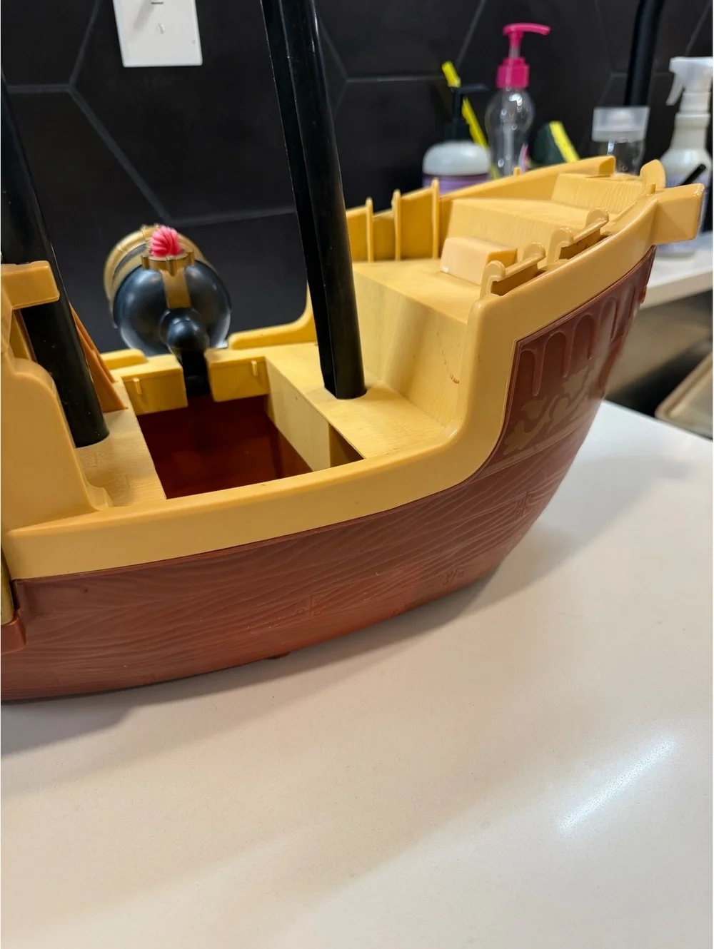 Rare Fisher-Price 1994 Vintage Pirate Ship Toy-incomplete